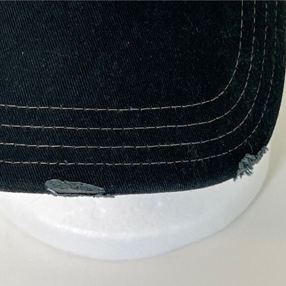 Desert Canyon Baseball Cap Hat Distressed Black Canvas Gray Mesh Pukka - Picture 3 of 9
